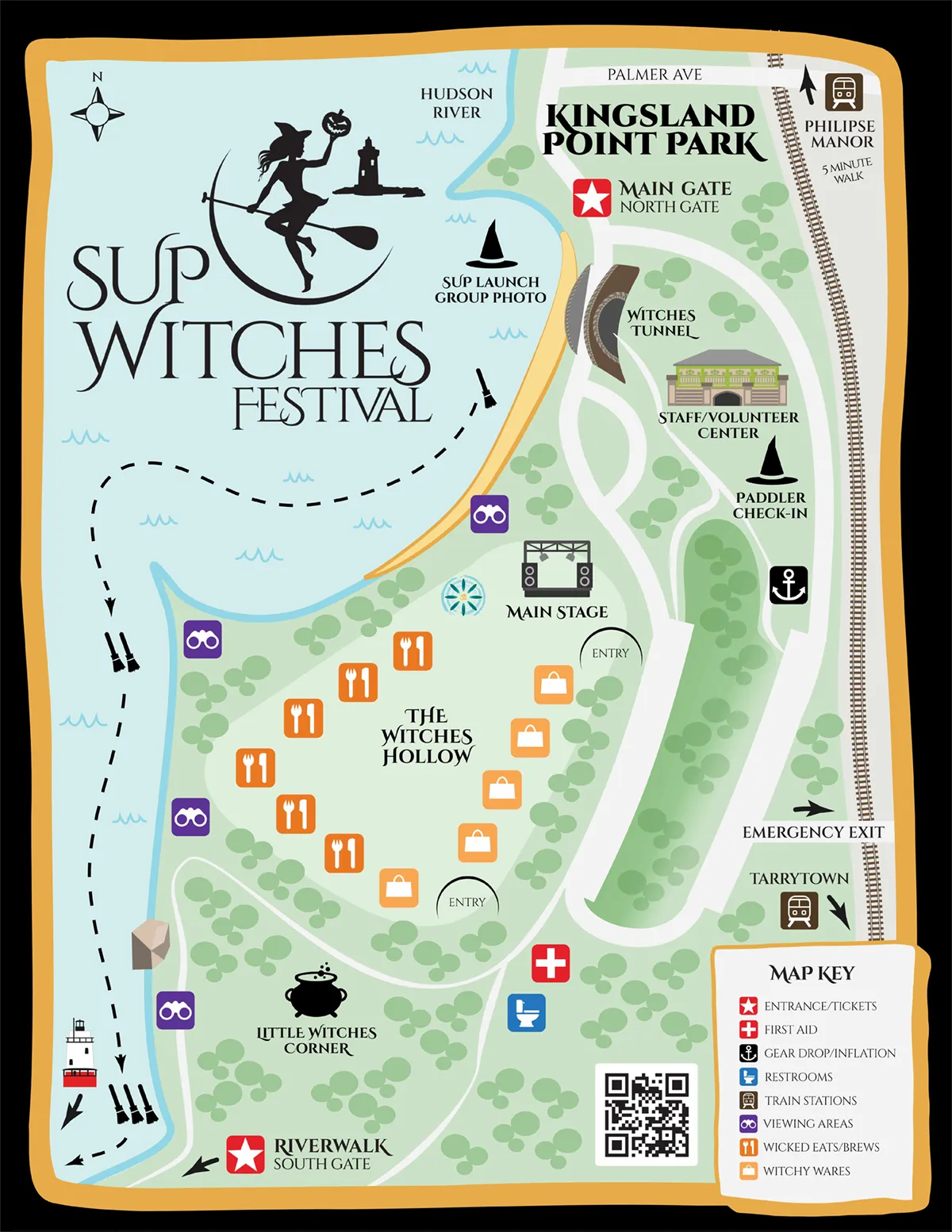 Navigate the 2026 SUP Witches Fesitval with ease. Key locations, vendors, food trucks and where public transportation gets you in and out.